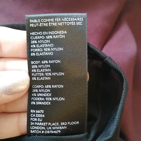 Urban Outfitters Wine Purple Cowl Neck Bodycon Mini Dress with Plunging Back XS - Picture 11 of 13